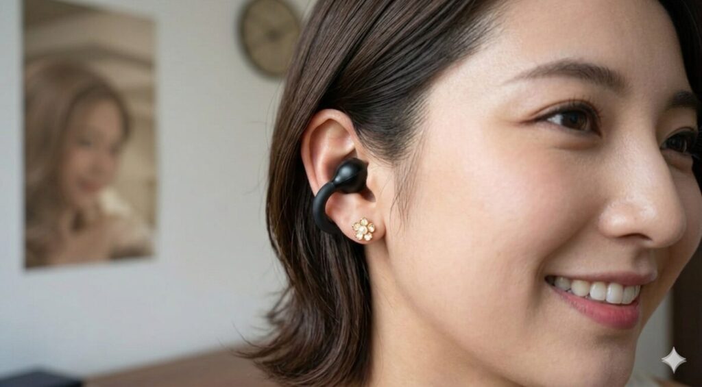 イヤーカフのヘッドフォン